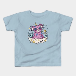 Cute and Creepy Teddy Bear Cartoon Kids T-Shirt